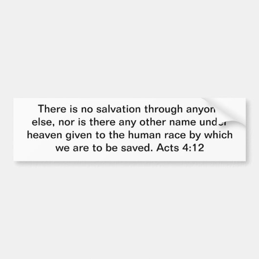 Christus onze enige redding. bumpersticker (Voorkant)