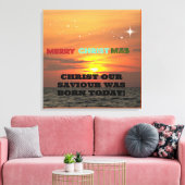 Christus Onze redder is vandaag geboren Canvas Afdruk (Insitu (Woonkamer))