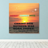 Christus Onze redder is vandaag geboren Canvas Afdruk (Insitu (Houten vloer))