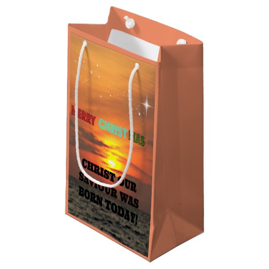 Christus Onze redder is vandaag geboren Klein Cadeauzakje (Voorkant Gekanteld)