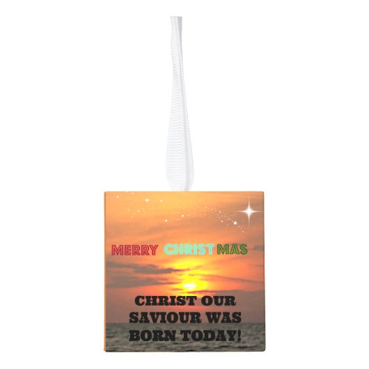 Christus Onze redder is vandaag geboren Kubus Ornament (Achterkant)