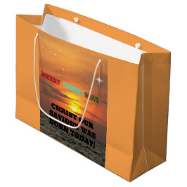 Christus Onze redder is vandaag geboren Large Cadeautasje