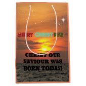 Christus Onze redder is vandaag geboren Medium Cadeauzakje (Voorkant)