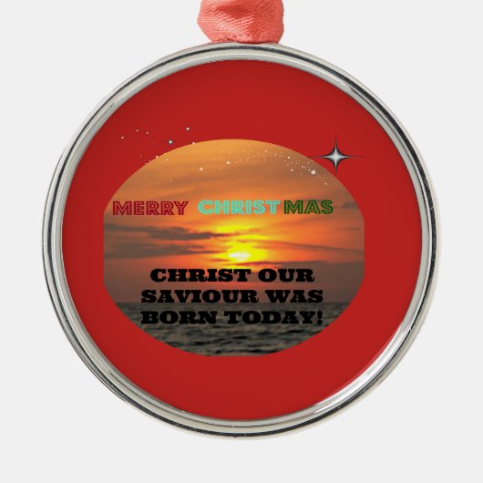 Christus Onze redder is vandaag geboren Metalen Ornament (Voorkant)