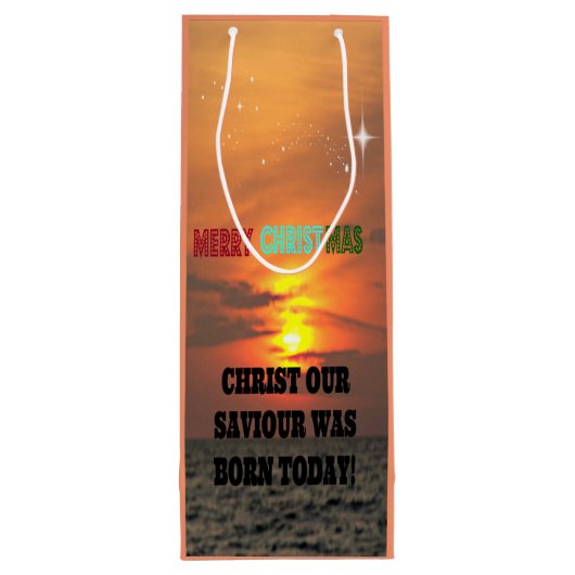 Christus Onze redder is vandaag geboren Wijn Cadeautas (Achterkant)