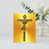 Christus op de kruisfocus op Faith Briefkaart (Staand voorkant)