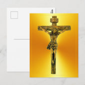 Christus op de kruisfocus op Faith Briefkaart (Voorkant / Achterkant)