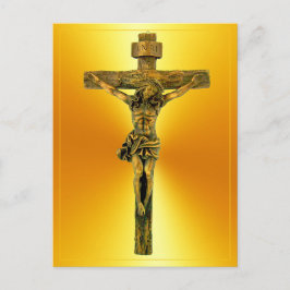 Christus op de kruisfocus op Faith Briefkaart