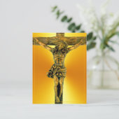 Christus op de kruisfocus op Faith Briefkaart (Staand voorkant)