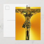 Christus op de kruisfocus op Faith Briefkaart (Voorkant / Achterkant)