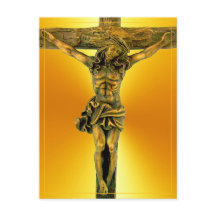 Christus op de kruisfocus op Faith Briefkaart