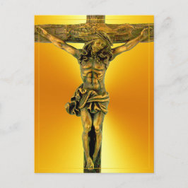 Christus op de kruisfocus op Faith Briefkaart