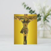 Christus op de kruisfocus op Faith Briefkaart (Staand voorkant)
