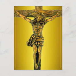 Christus op de kruisfocus op Faith Briefkaart