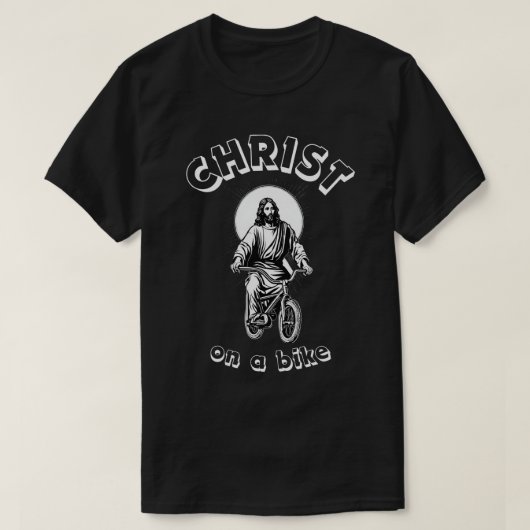CHRISTUS OP EEN FIETS! T-SHIRT (Design voorkant)