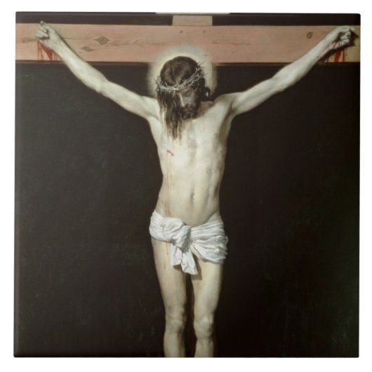 Christus op het kruis, c.1630 tegeltje (Voorkant)