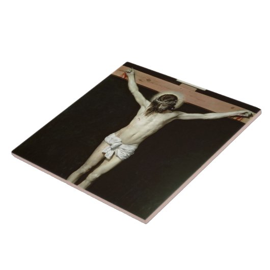 Christus op het kruis, c.1630 tegeltje (Zijkant)