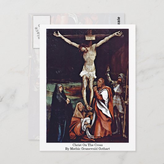 Christus op het kruis door Mathis Grunewald Gothar Briefkaart (Voorkant / Achterkant)