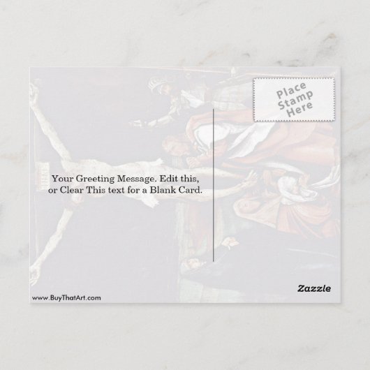 Christus op het kruis door Mathis Grunewald Gothar Briefkaart (Achterkant)