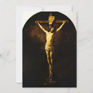 Christus op het kruis door Rembrandt Feestdagenkaart