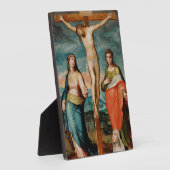 Christus op het kruis met heiligen fotoplaat (Zijkant)