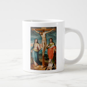 Christus op het kruis met heiligen grote koffiekop