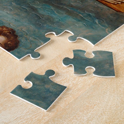 Christus op het kruis met heiligen legpuzzel (Zijkant)