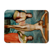 Christus op het kruis met heiligen magneet (Horizontaal)
