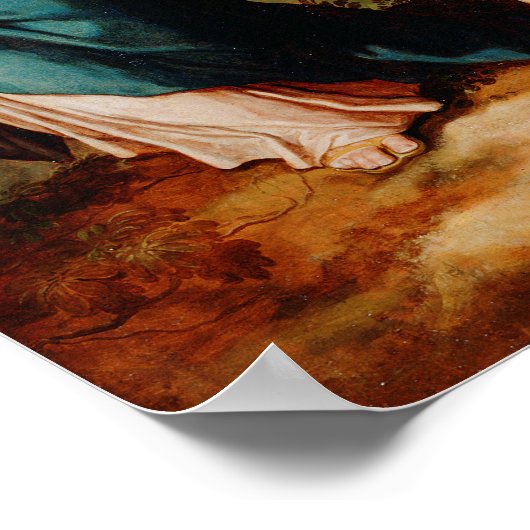 Christus op het kruis met heiligen poster (Hoek)