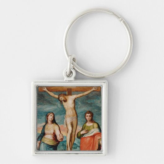 Christus op het kruis met heiligen sleutelhanger (Voorkant)