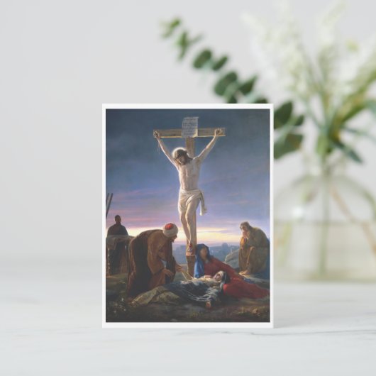 Christus op het kruis, religie briefkaart (Staand voorkant)