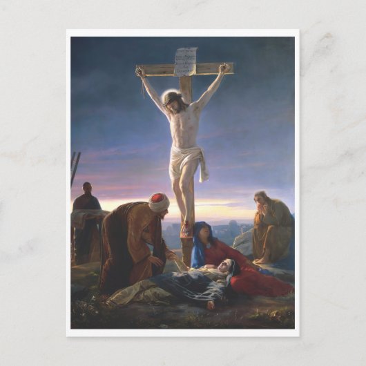 Christus op het kruis, religie briefkaart (Voorkant)