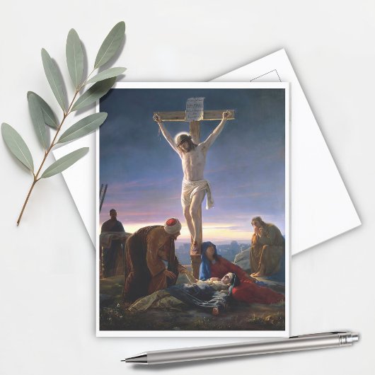 Christus op het kruis, religie briefkaart