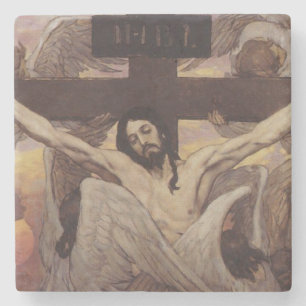 Christus op het kruis stenen onderzetter