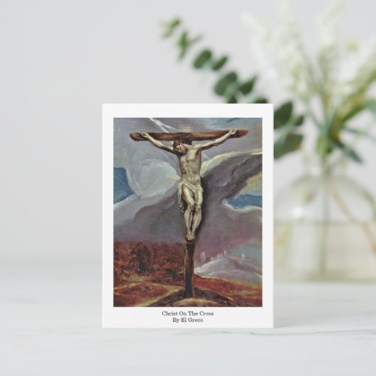Christus op het kruis van El Greco Briefkaart (Staand voorkant)
