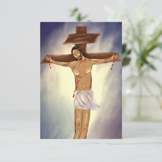 Christus op het kruispapier Icon Kaart (Staand voorkant)