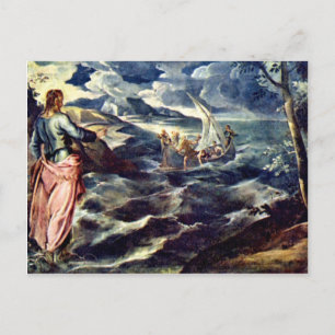 Christus op het Zee van Galilea door Tintoretto Ja Briefkaart