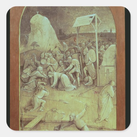 Christus op weg naar Calvariatie Vierkante Sticker (Voorkant)
