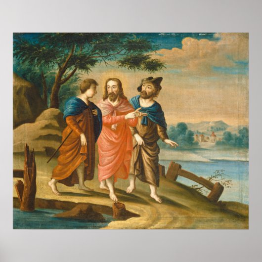 Christus op weg naar Emmaus - Poster met fijne kun (Voorkant)