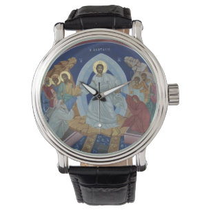 Christus' opstanding orthodox icoon horloge