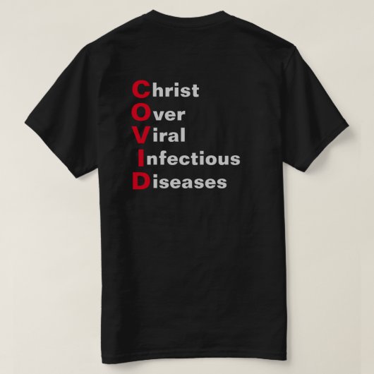 Christus over COVID T-Shirt (Design achterkant)