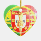 Christus over de Portugese vlag Keramisch Ornament (Voorkant)