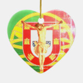 Christus over de Portugese vlag Keramisch Ornament (Achterkant)