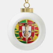 Christus over de Portugese vlag Keramische Bal Ornament (Voorkant)
