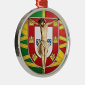 Christus over de Portugese vlag Metalen Ornament (Rechts)