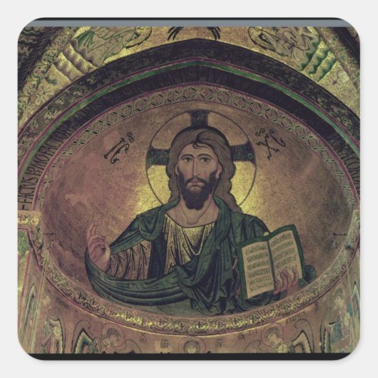 Christus Pantocrat in de apse Vierkante Sticker (Voorkant)