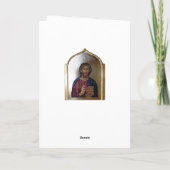 Christus Pantocrator - Byzantijnse stijl icoon Feestdagen Kaart (Achterkant)