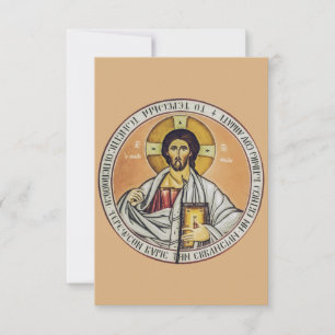 Christus Pantocrator Cirkelvormige Icoon Heilige K Bedankkaart