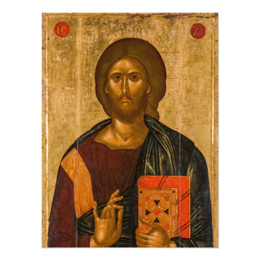 Christus Pantocrator door Byzantine Icon Foto Afdruk (Voorkant)