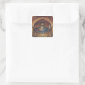 Christus Pantocrator en Madonna Vierkante Sticker (Tas)